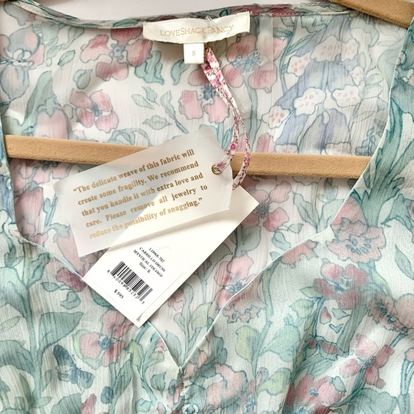 NWT LoveShackFancy Carrillo Asymetric Shirred Dress - Picture 8 of 16